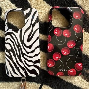 Zebra and Cherry Phone Case Set